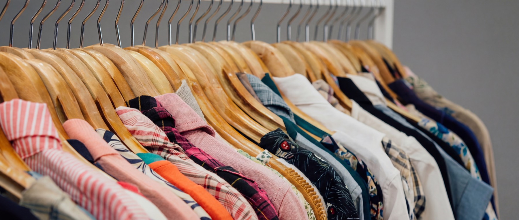 Clothing rail inside the boutique
